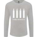 Four Candles Fork Handles Funny Two Ronnies Mens Long Sleeve T-Shirt Sports Grey