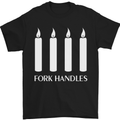 Four Candles Fork Handles Funny Two Ronnies Mens T-Shirt Cotton Gildan Black
