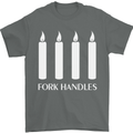 Four Candles Fork Handles Funny Two Ronnies Mens T-Shirt Cotton Gildan Charcoal