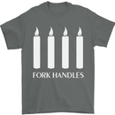 Four Candles Fork Handles Funny Two Ronnies Mens T-Shirt Cotton Gildan Charcoal