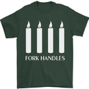 Four Candles Fork Handles Funny Two Ronnies Mens T-Shirt Cotton Gildan Forest Green