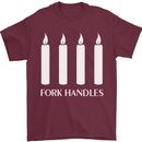 Four Candles Fork Handles Funny Two Ronnies Mens T-Shirt Cotton Gildan Maroon