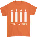 Four Candles Fork Handles Funny Two Ronnies Mens T-Shirt Cotton Gildan Orange