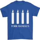 Four Candles Fork Handles Funny Two Ronnies Mens T-Shirt Cotton Gildan Royal Blue