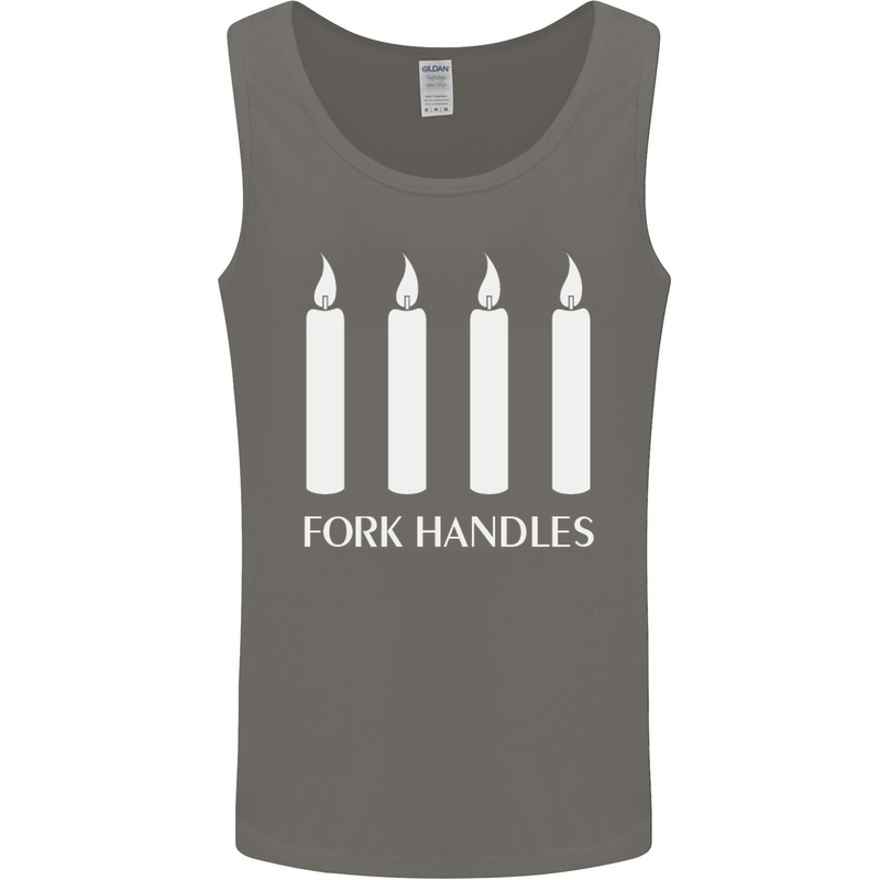 Four Candles Fork Handles Funny Two Ronnies Mens Vest Tank Top Charcoal