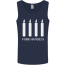 Four Candles Fork Handles Funny Two Ronnies Mens Vest Tank Top Navy Blue