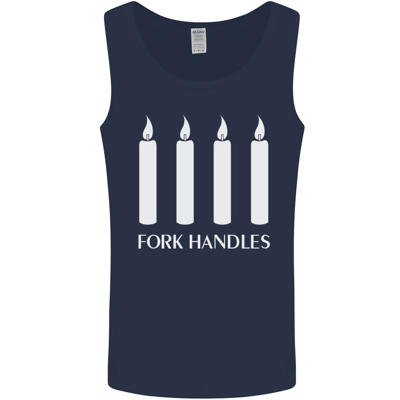 Four Candles Fork Handles Funny Two Ronnies Mens Vest Tank Top Navy Blue