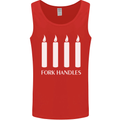 Four Candles Fork Handles Funny Two Ronnies Mens Vest Tank Top Red