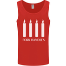 Four Candles Fork Handles Funny Two Ronnies Mens Vest Tank Top Red
