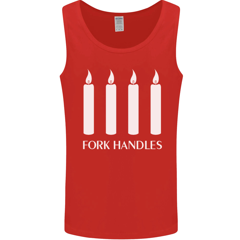Four Candles Fork Handles Funny Two Ronnies Mens Vest Tank Top Red