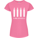 Four Candles Fork Handles Funny Two Ronnies Womens Petite Cut T-Shirt Azalea