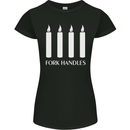 Four Candles Fork Handles Funny Two Ronnies Womens Petite Cut T-Shirt Black
