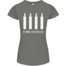 Four Candles Fork Handles Funny Two Ronnies Womens Petite Cut T-Shirt Charcoal
