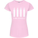 Four Candles Fork Handles Funny Two Ronnies Womens Petite Cut T-Shirt Light Pink