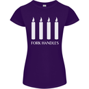 Four Candles Fork Handles Funny Two Ronnies Womens Petite Cut T-Shirt Purple