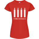 Four Candles Fork Handles Funny Two Ronnies Womens Petite Cut T-Shirt Red