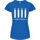 Four Candles Fork Handles Funny Two Ronnies Womens Petite Cut T-Shirt Royal Blue