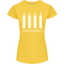 Four Candles Fork Handles Funny Two Ronnies Womens Petite Cut T-Shirt Yellow
