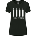 Four Candles Fork Handles Funny Two Ronnies Womens Wider Cut T-Shirt Black