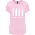 Four Candles Fork Handles Funny Two Ronnies Womens Wider Cut T-Shirt Light Pink