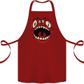 Four Eyed Scary Monster Halloween Cotton Apron 100% Organic Maroon