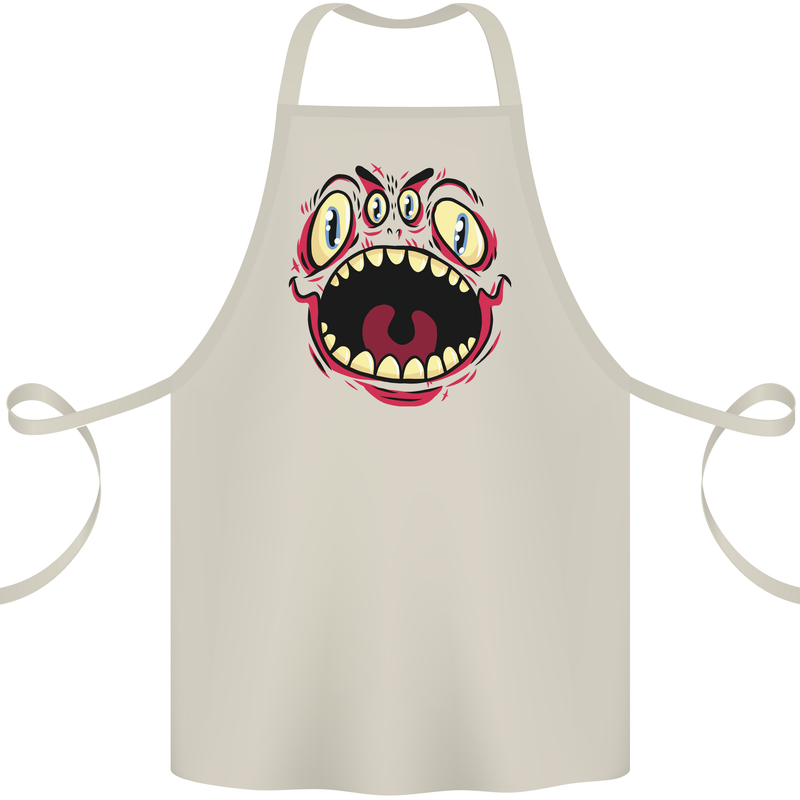 Four Eyed Scary Monster Halloween Cotton Apron 100% Organic Natural