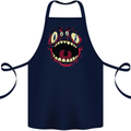 Four Eyed Scary Monster Halloween Cotton Apron 100% Organic Navy Blue