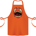 Four Eyed Scary Monster Halloween Cotton Apron 100% Organic Orange