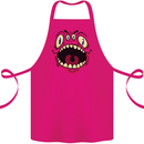 Four Eyed Scary Monster Halloween Cotton Apron 100% Organic Pink