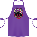 Four Eyed Scary Monster Halloween Cotton Apron 100% Organic Purple
