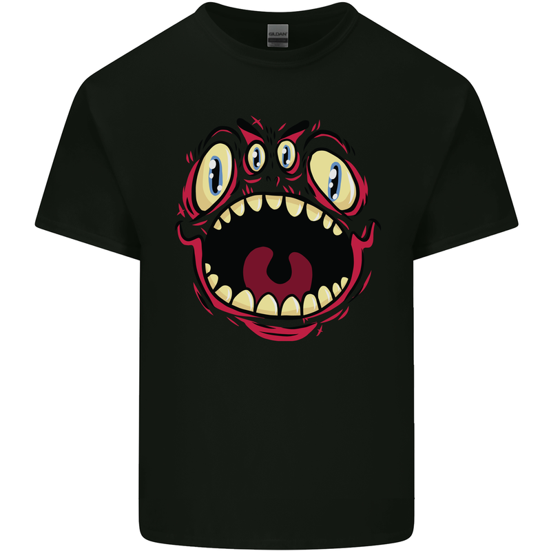 Four Eyed Scary Monster Halloween Kids T-Shirt Childrens Black