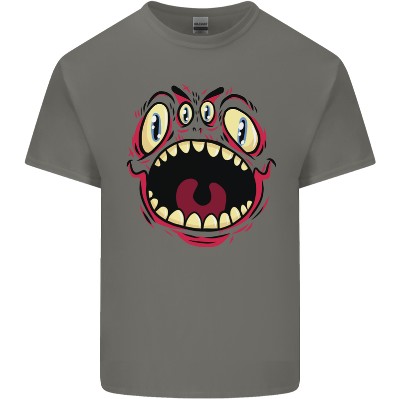 Four Eyed Scary Monster Halloween Kids T-Shirt Childrens Charcoal