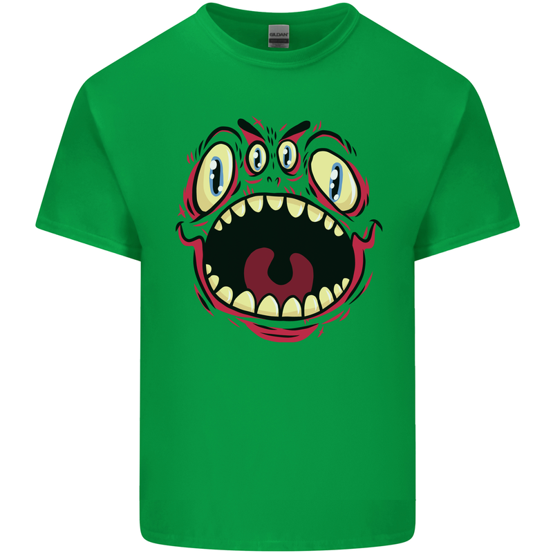 Four Eyed Scary Monster Halloween Kids T-Shirt Childrens Irish Green