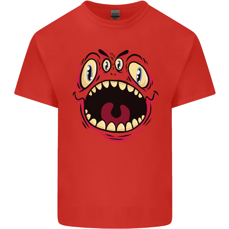 Four Eyed Scary Monster Halloween Kids T-Shirt Childrens Red