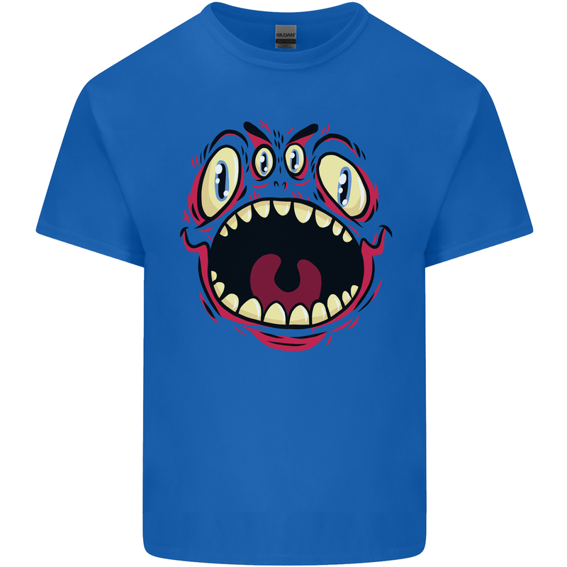 Four Eyed Scary Monster Halloween Kids T-Shirt Childrens Royal Blue