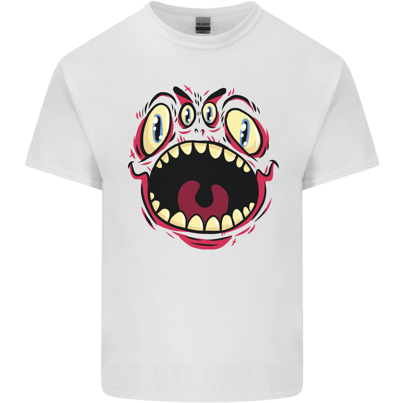 Four Eyed Scary Monster Halloween Kids T-Shirt Childrens White