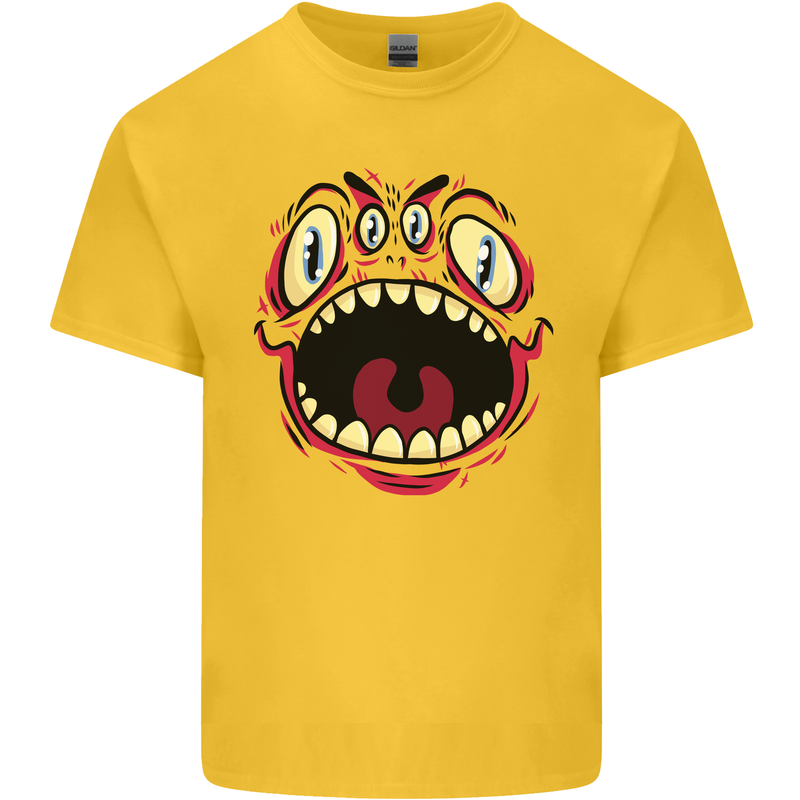 Four Eyed Scary Monster Halloween Kids T-Shirt Childrens Yellow