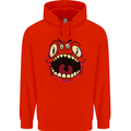 Four Eyed Scary Monster Halloween Mens 80% Cotton Hoodie Bright Red