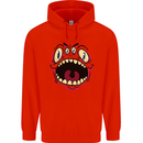Four Eyed Scary Monster Halloween Mens 80% Cotton Hoodie Bright Red