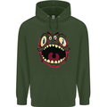 Four Eyed Scary Monster Halloween Mens 80% Cotton Hoodie Forest Green