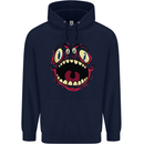 Four Eyed Scary Monster Halloween Mens 80% Cotton Hoodie Navy Blue