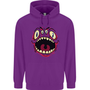 Four Eyed Scary Monster Halloween Mens 80% Cotton Hoodie Purple