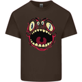 Four Eyed Scary Monster Halloween Mens Cotton T-Shirt Tee Top Dark Chocolate