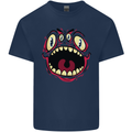 Four Eyed Scary Monster Halloween Mens Cotton T-Shirt Tee Top Navy Blue