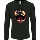 Four Eyed Scary Monster Halloween Mens Long Sleeve T-Shirt Black