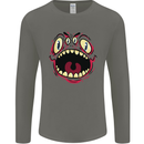 Four Eyed Scary Monster Halloween Mens Long Sleeve T-Shirt Charcoal