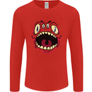 Four Eyed Scary Monster Halloween Mens Long Sleeve T-Shirt Red