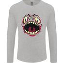 Four Eyed Scary Monster Halloween Mens Long Sleeve T-Shirt Sports Grey