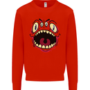Four Eyed Scary Monster Halloween Mens Sweatshirt Jumper Bright Red