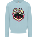 Four Eyed Scary Monster Halloween Mens Sweatshirt Jumper Light Blue